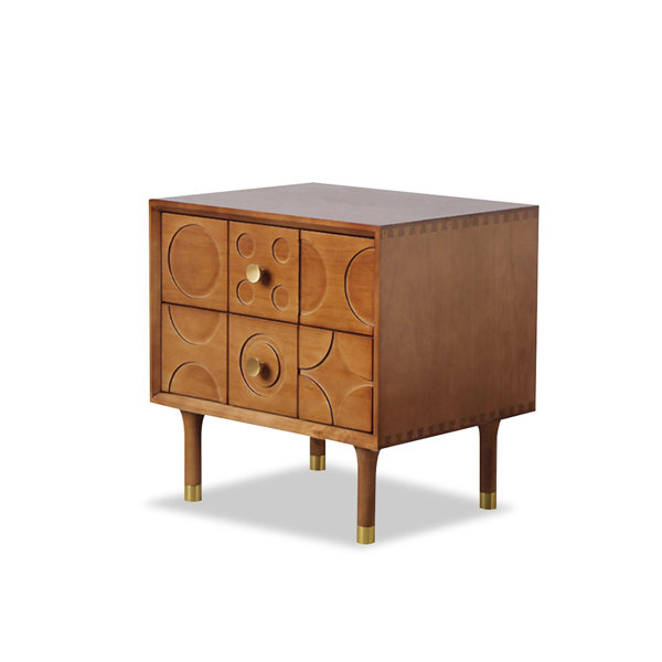 Impulse Wood 19.69" Nutbrown Solid wood + 2 drawers Nightstand Wayfair